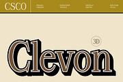 Clevon 3D, a Serif Font by Craft Supply Co. (Thumbnail 1 of 8)
