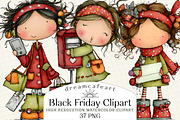 Funny Black Friday Clipart, an Illustration by DreamCafeArt (Thumbnail 1 of 8)
