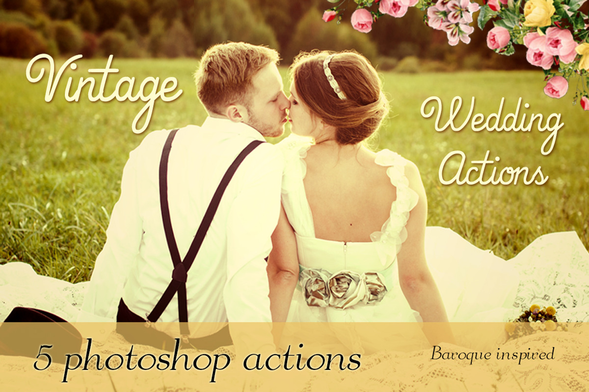 5 Vintage Wedding Photoshop Actions preview 3