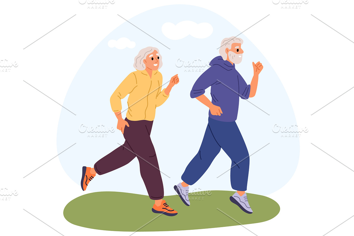 Older athletes. Retired men and, a Sport Illustration by Vectorbuum
