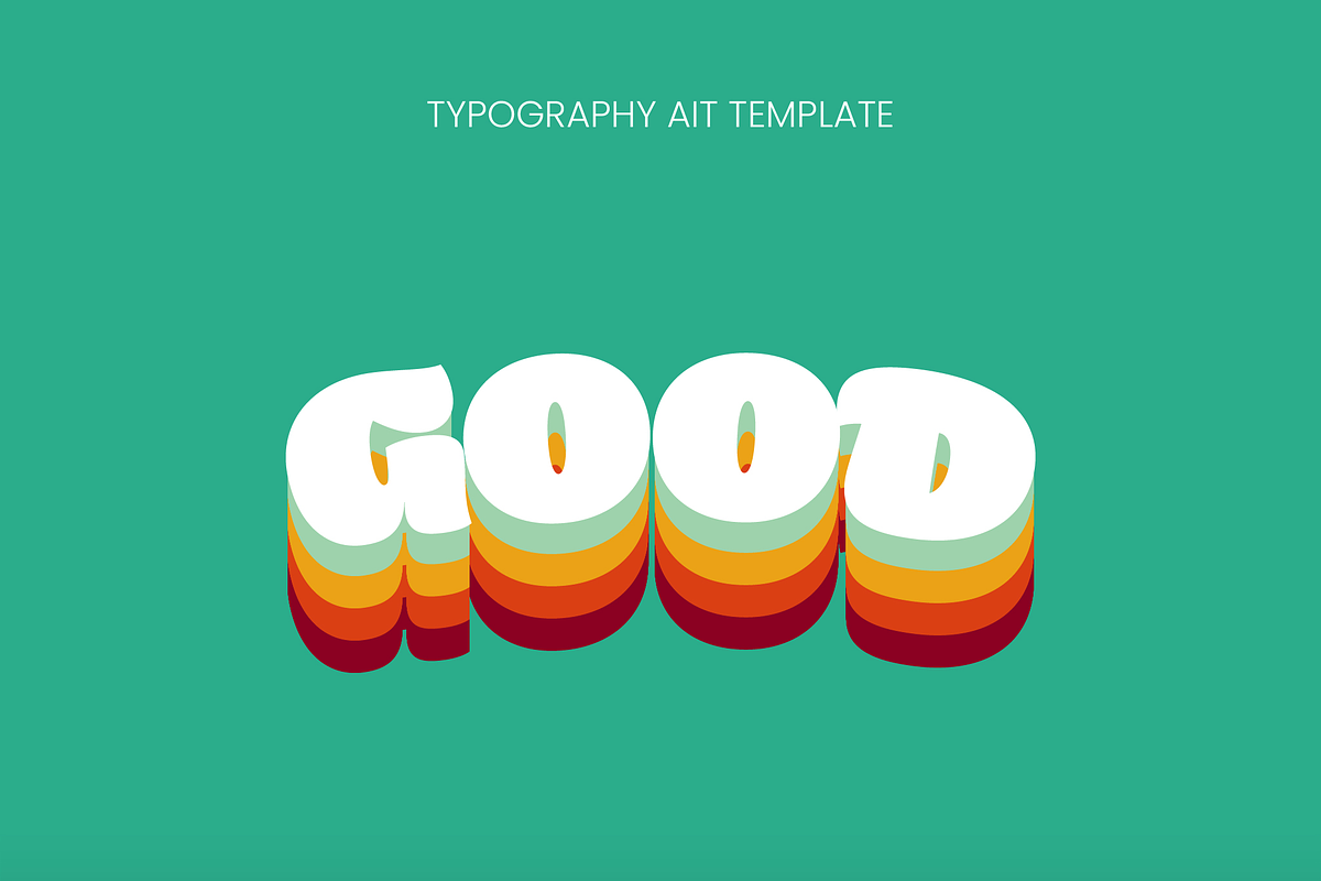 Stacked Retro Chunky Text Effect preview 3