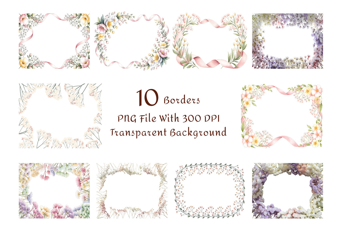 Baby's Breath Watercolor Clipart, a Decorative Illustration by ForhadGFX (Photo 6 of 14)