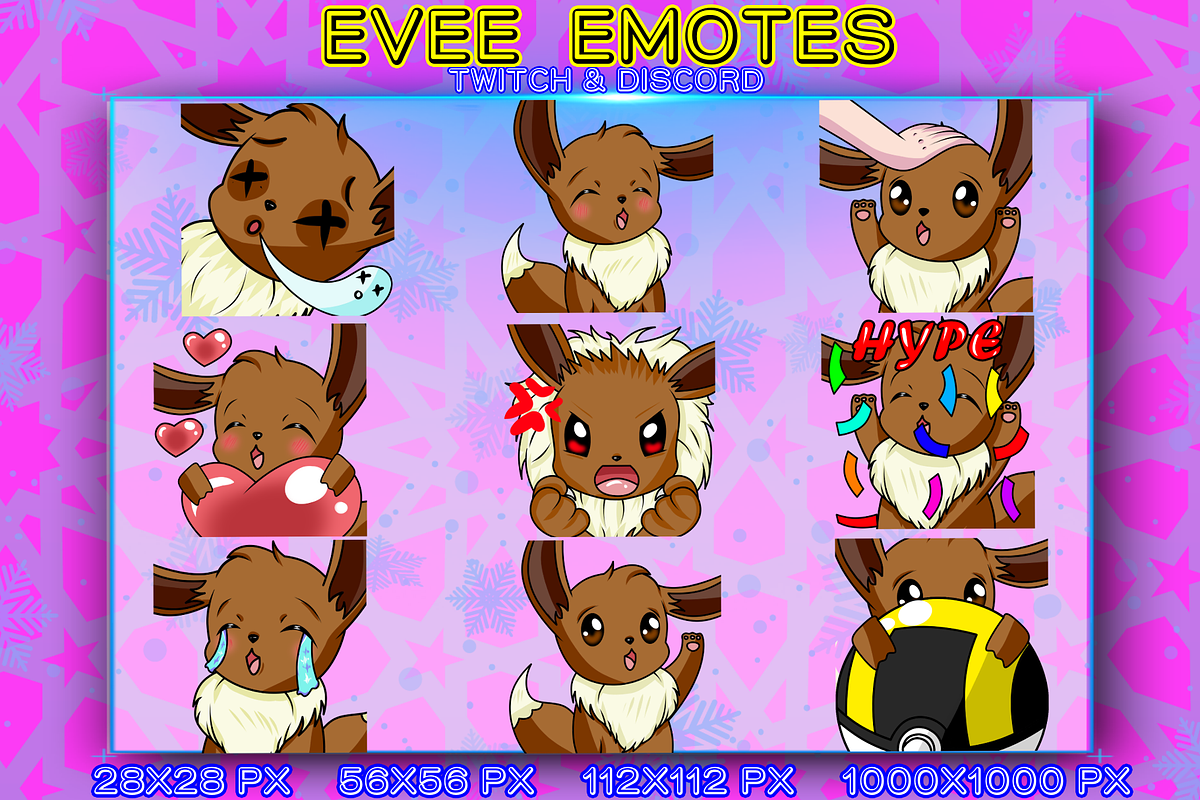 POKEMON EVEE EMOTES, an Animal Illustration by YUNGMOTS (Photo 1 of 6)