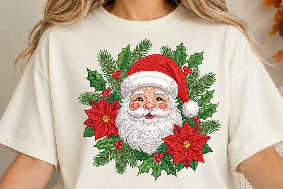 Santa Poinsettia Christmas PNG, an Object Illustration by DreamCafeArt (Photo 4 of 6)
