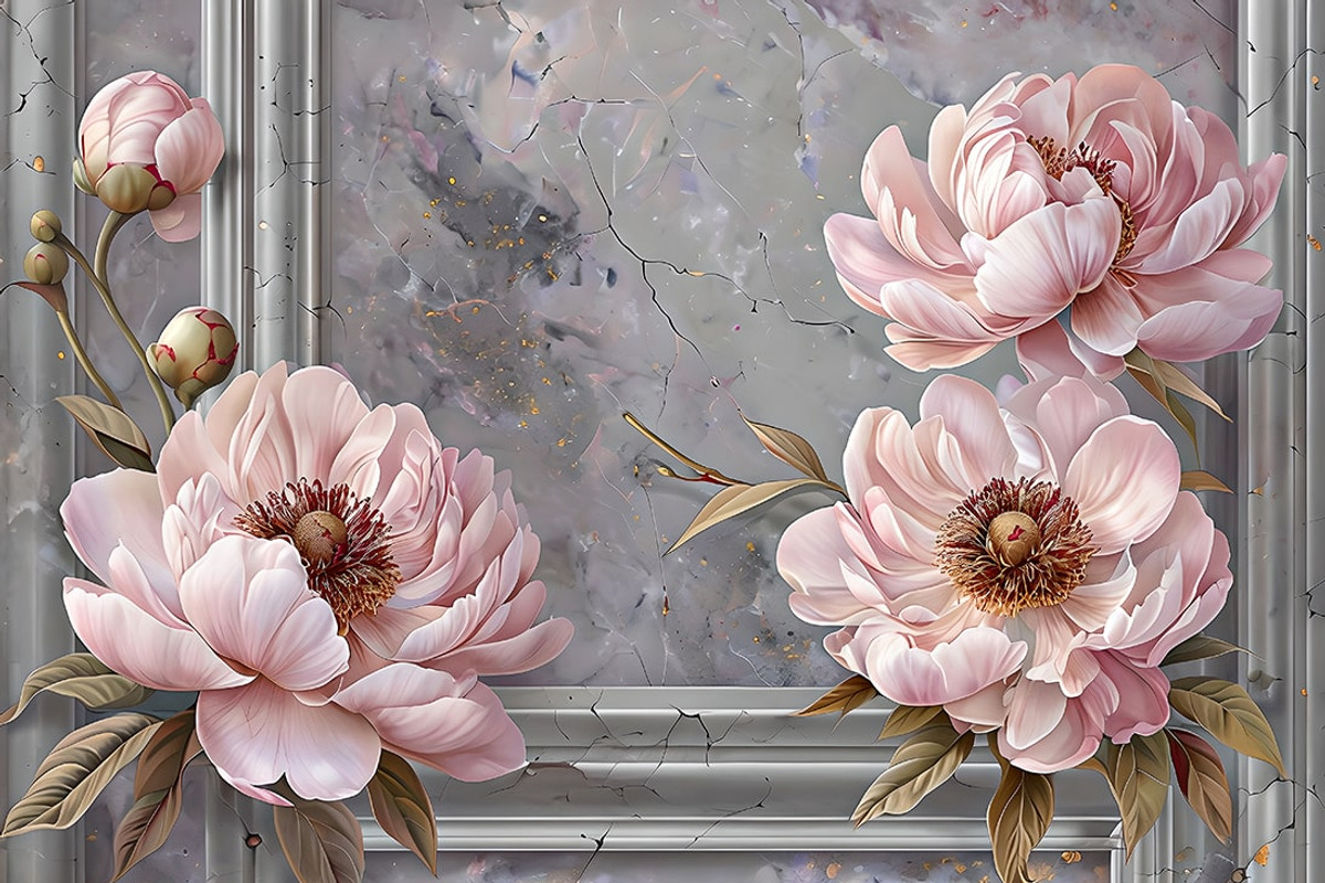 Pink magnolia flowers wallpaper, an Illustration by Liubovi Samoilova SHOP