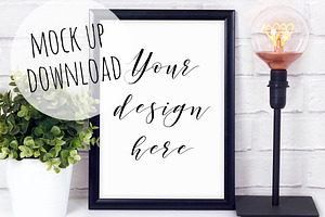Modern Black Frame Mockup Scene