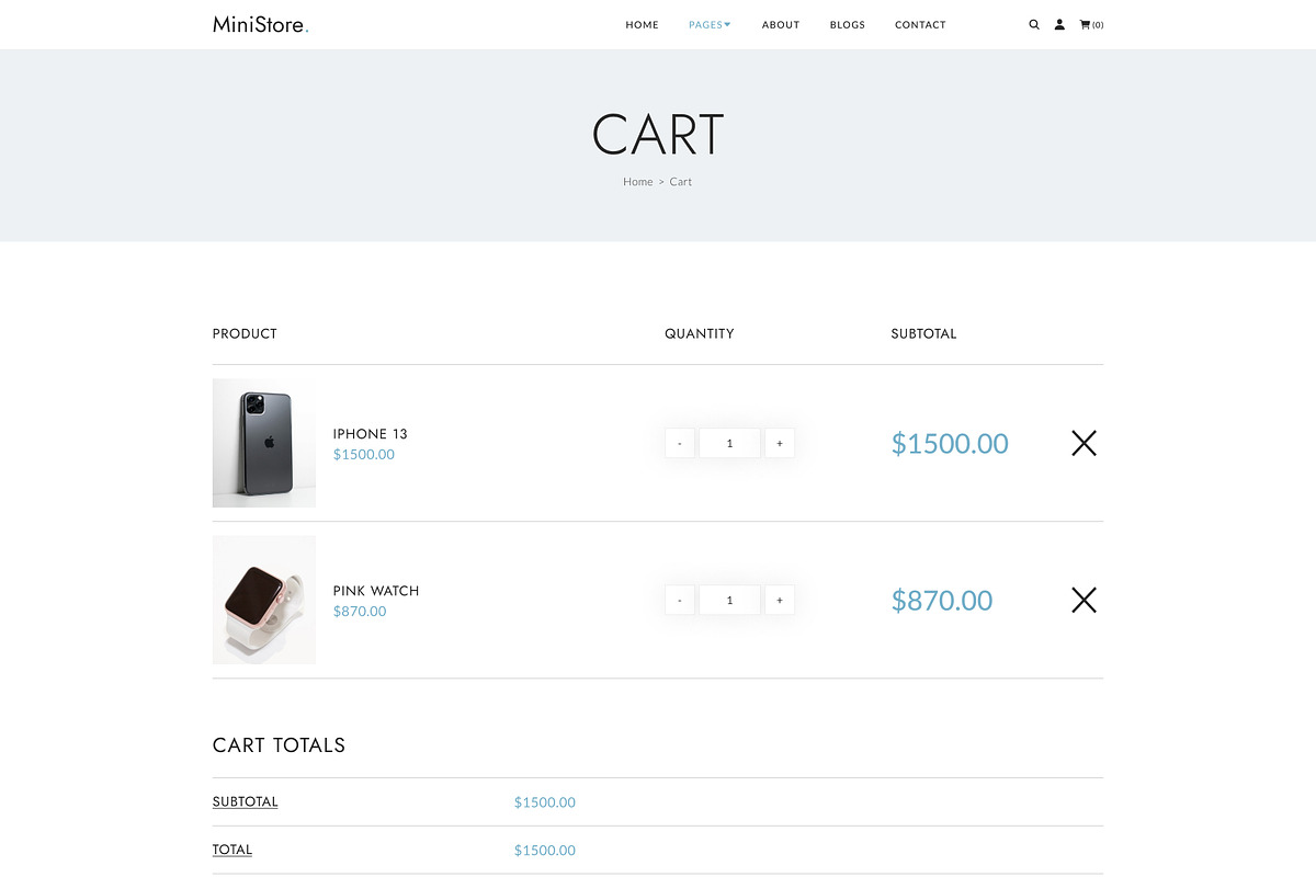 MiniStore – eCommerce Store Template, a HTML Template by TemplatesJungle (Photo 6 of 10)