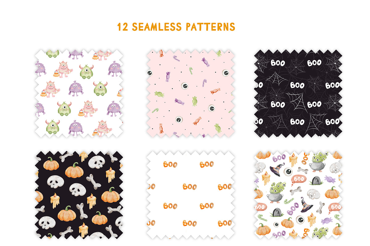 Watercolor Halloween Clipart, a Seasonal Illustration by Pattern + watercolor (Photo 3 of 9)