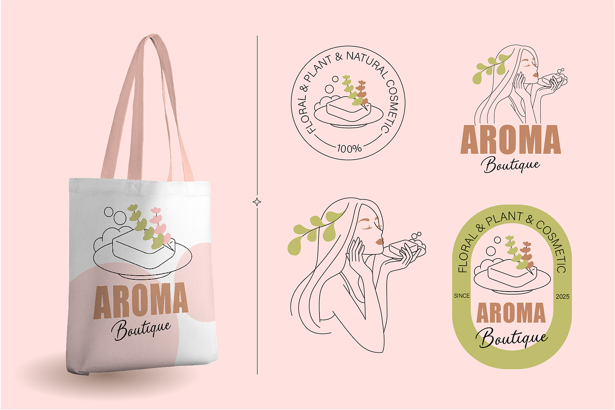 Floral Line Art Beauty Branding Kit, a Branding & Logo Template by Lettering_Logo (Photo 10 of 19)
