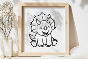 Cute Dinosaur Line Art Illustration, an Animal Illustration by Kusumaillustration (Thumbnail 8 of 9)