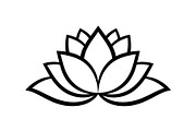 Lotus Flower Vector Icon Bundle, an Illustration by yasushie (Thumbnail 19 of 51)