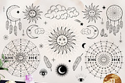 Sun, Moon, Sunbursts, Women's hands, an Object Illustration by Diana Kovach (Thumbnail 2 of 9)