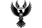 Breast Cancer Angel Eagle SVG, a Seasonal Illustration by balal (Thumbnail 7 of 11)