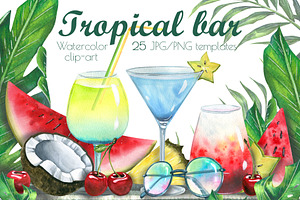 Tropical Bar Frames & Templates Set