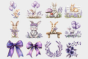 Watercolor Floral Bunny Clipart, a Seasonal Illustration by Design Market (Thumbnail 2 of 3)