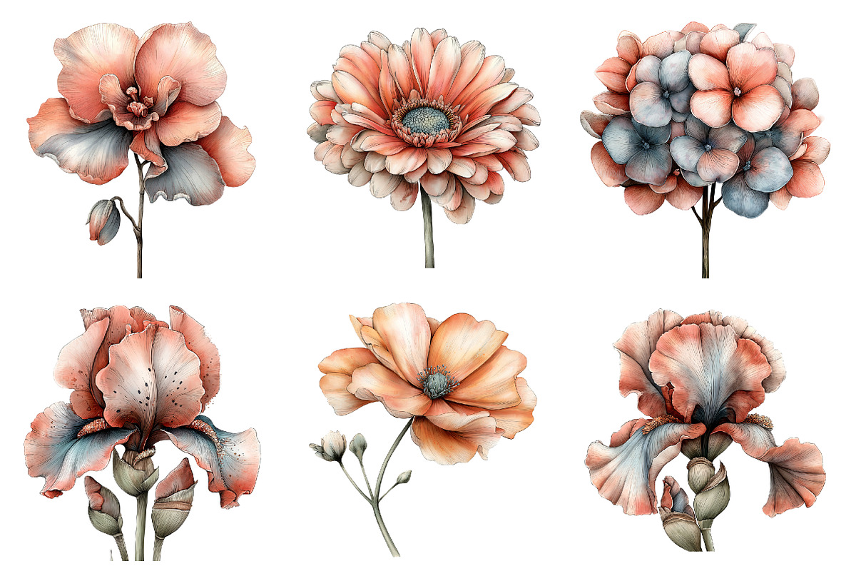 Watercolor Spring Flower Clipart, an Illustration by Design Market (Photo 4 of 5)