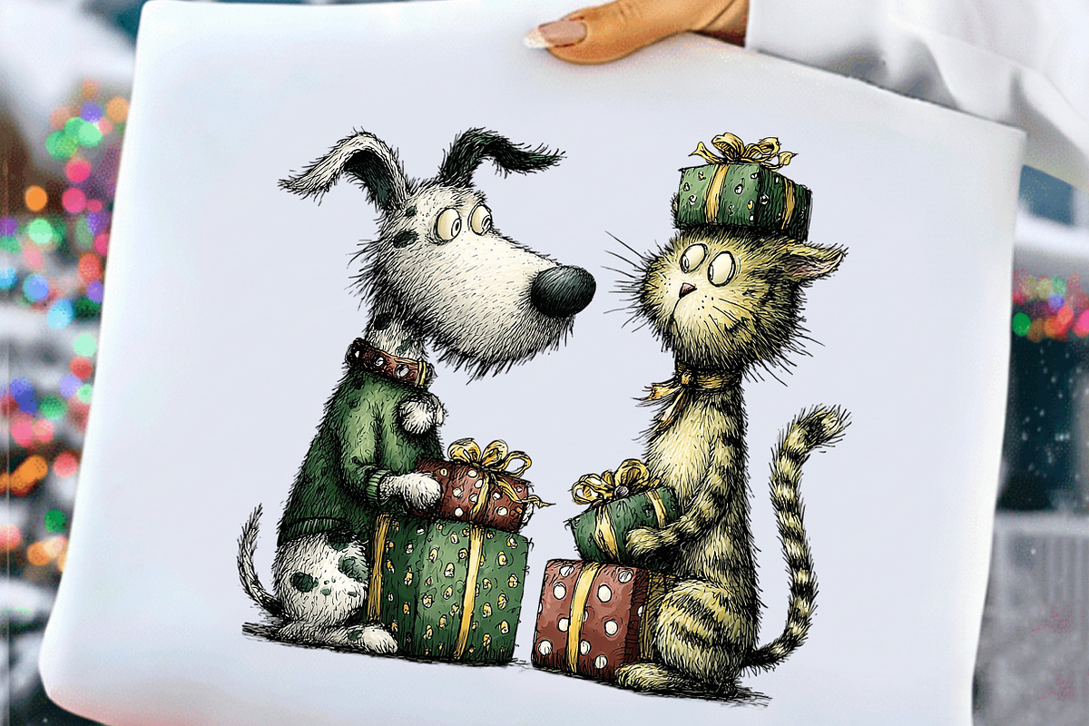 Christmas Dog & Cat Friends, an Illustration by Craft Nest (Photo 6 of 9)