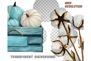 Watercolor Farmhouse Pumpkin Clipart