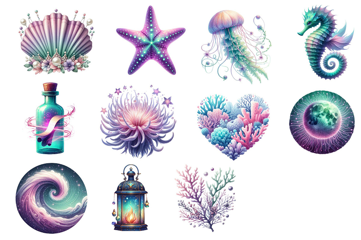 Magical Ocean Sublimation Clipart, an Illustration by Dream Creation (Photo 4 of 4)