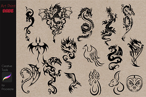 Tribal Tattoo Pack Stamp Animals Art