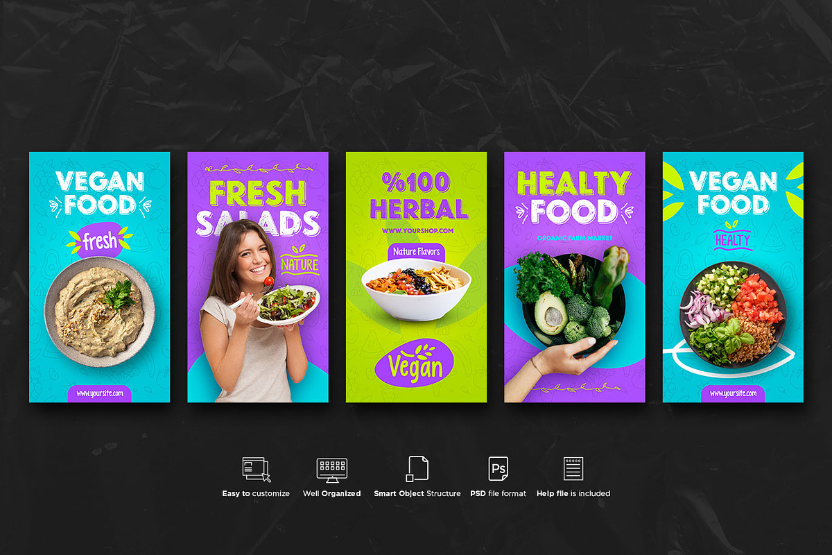 Food Instagram Story PSD Templates, a Social Media Template by Giraffe Design Studio (Photo 6 of 22)