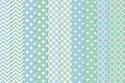 Blue Mint Owls and Patterns, an Animal Illustration by Amanda Ilkov (Thumbnail 3 of 3)