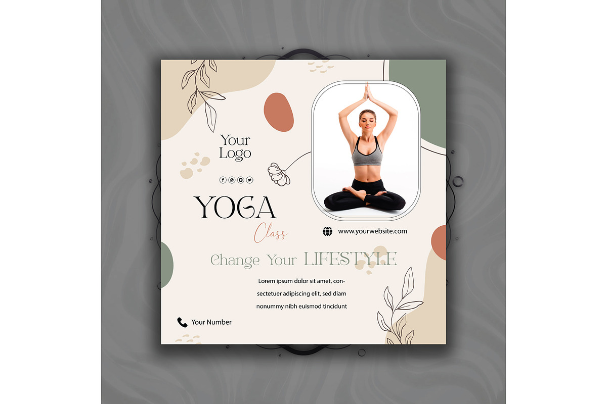 Elegant Yoga Flyer Design, a Flyer Template by YUDesignStore (Photo 1 of 6)