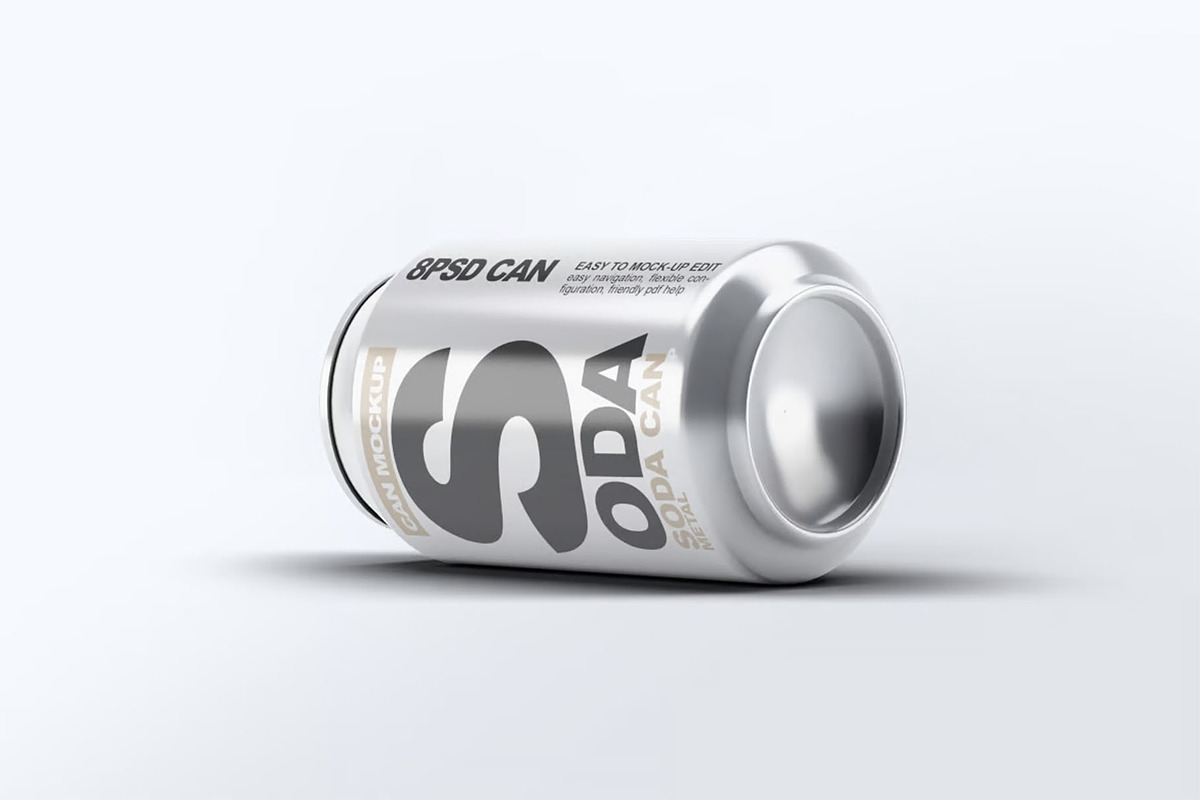 Soda Can Mock-Up, a Product Mockup by DesignRushMarket (Photo 6 of 8)
