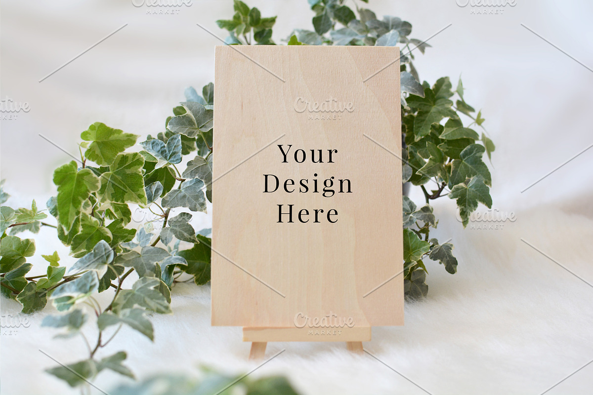 4x6 Ivy Wood Card Styled Mockup, a Print Template by Barn Owl Studio (Photo 1 of 2)
