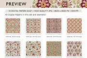 Vintage Seamless Digital Paper Set, a Pattern Graphic by Maishop (Thumbnail 4 of 4)