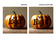 Halloween Pumpkin Logo Mockup, a Product Mockup by DesignerCandies (Thumbnail 5 of 6)