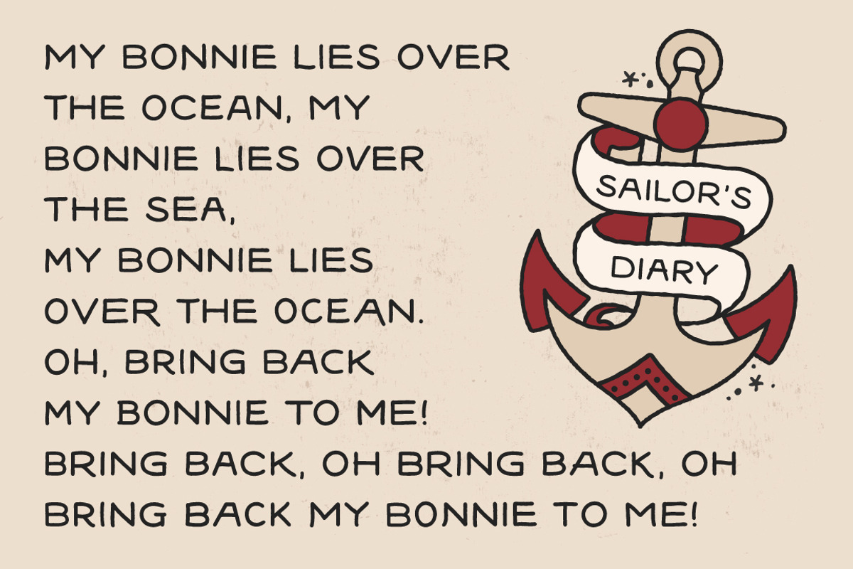 Sailors Diary Tattoo Style Font preview 2