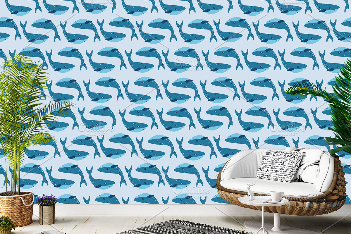 Seamless Dolphins Vector Pattern, a Pattern Graphic by wowpatterns (Photo 3 of 3)