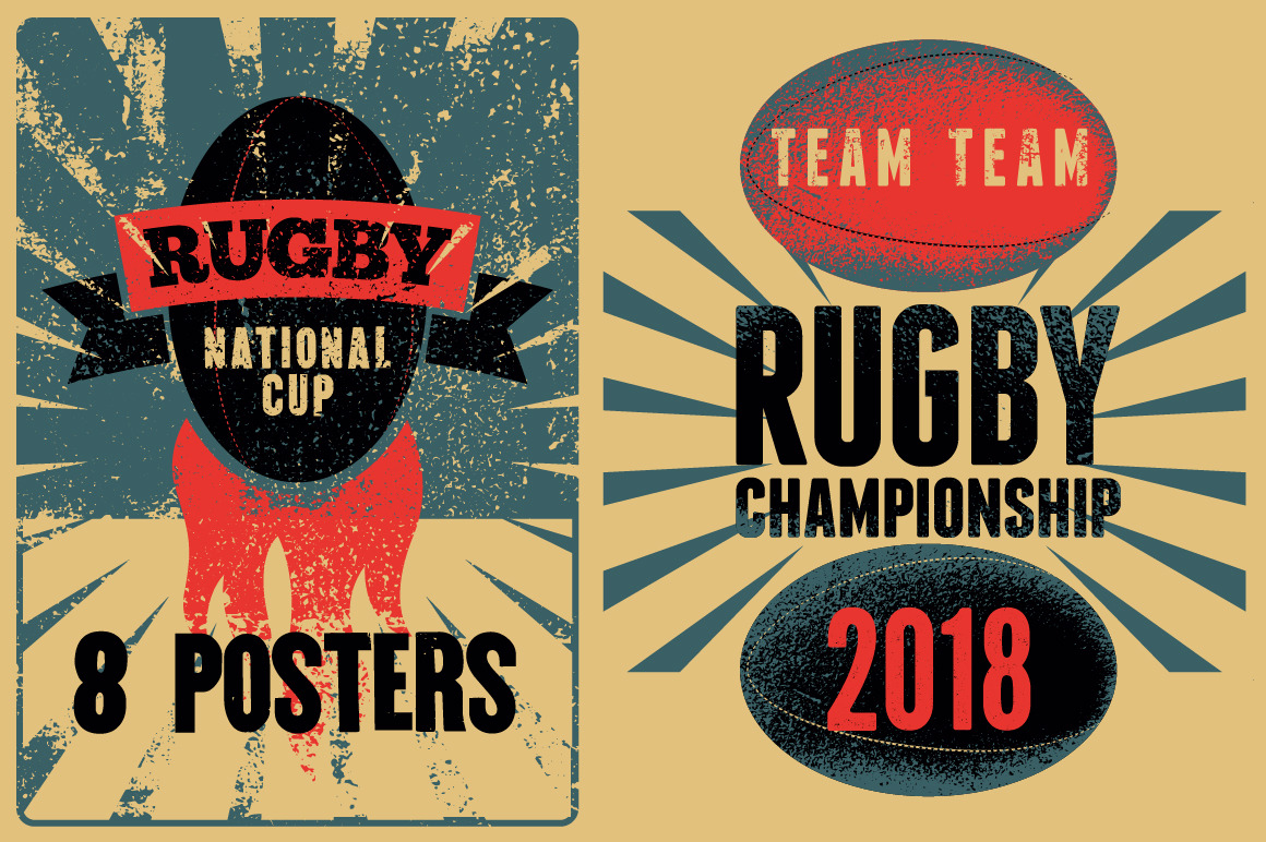 Rugby vintage grunge posters., a Decorative Illustration by PoPaShop