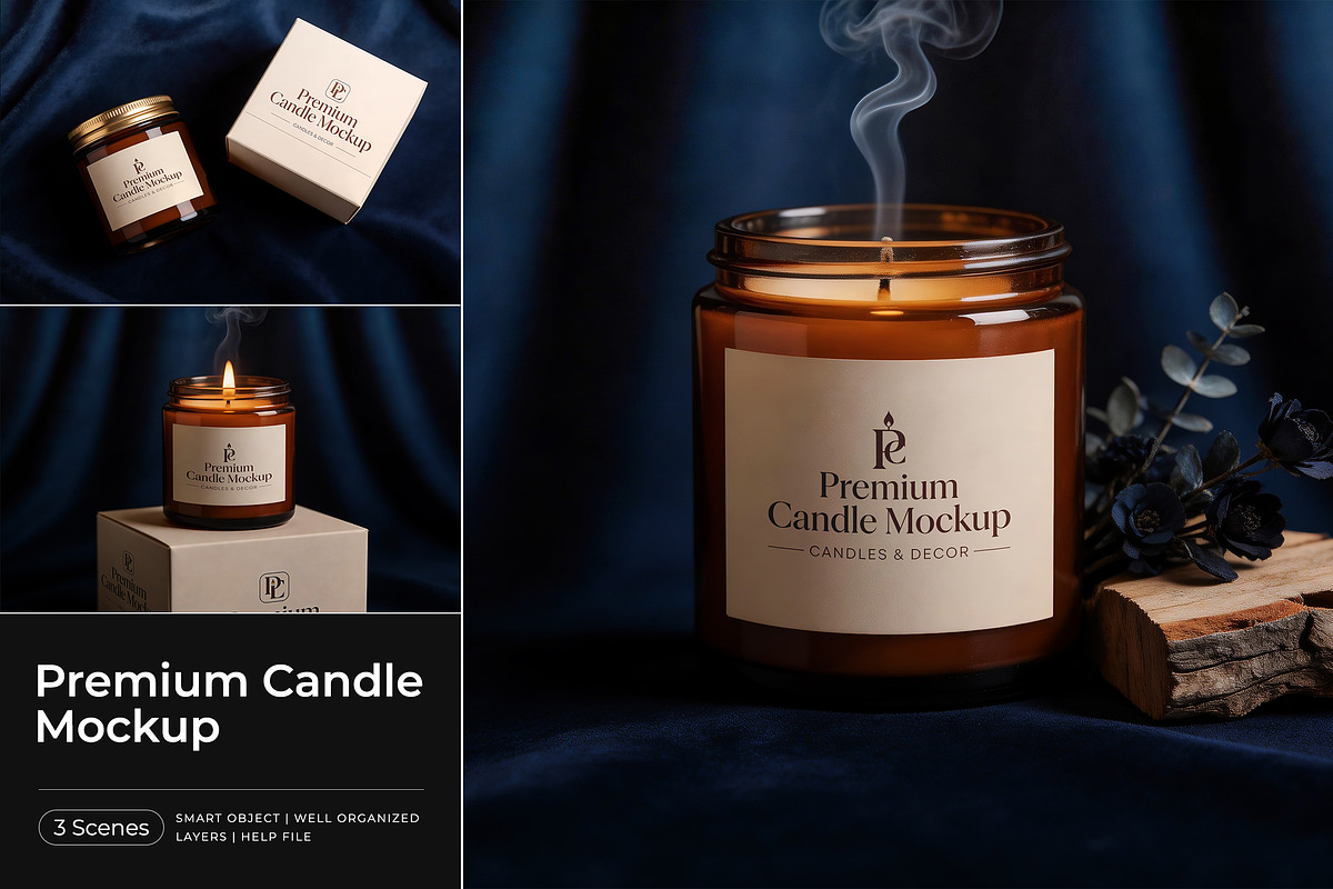 Premium Candle Mockup, a Product Mockup by Pitchlook.Studio (Photo 1 of 4)