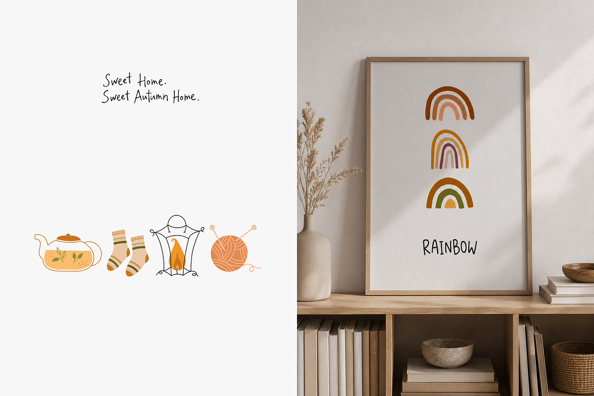 Cozy Autumn | Vector Stickers Pack, an Object Illustration by Nutalin Art (Photo 15 of 16)