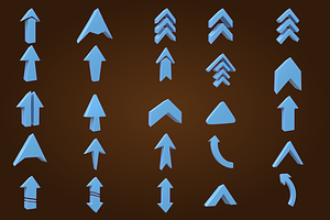 3D Arrow Icon Vol 1