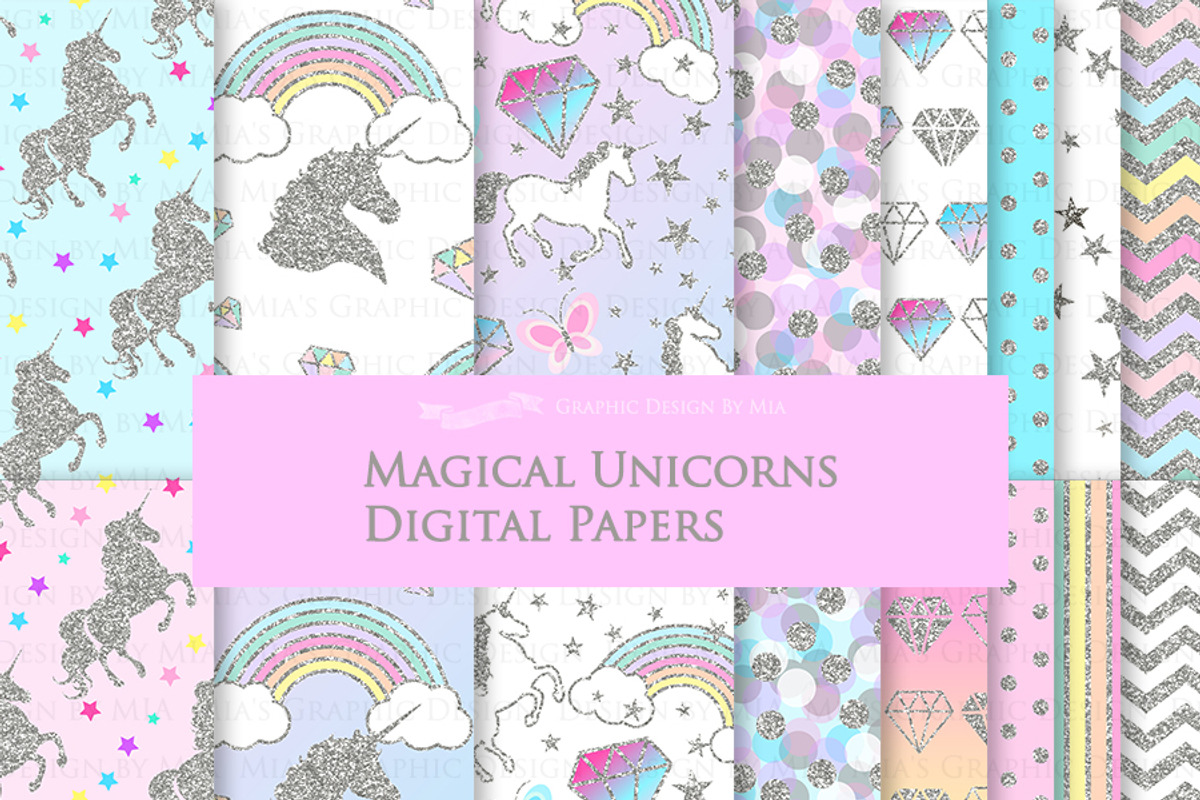 Magical Unicorns, Einhorn, Silver, an Illustration by Mia's Graphic Design (Photo 8 of 10)