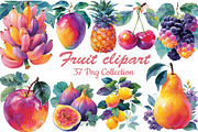 Fruit watercolor clipart set, an Object Illustration by DreamCafeArt (Thumbnail 1 of 6)