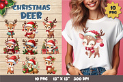 Christmas Deer. T-Shirt, PNG., an Animal Illustration by KENO Mascots (Thumbnail 1 of 8)