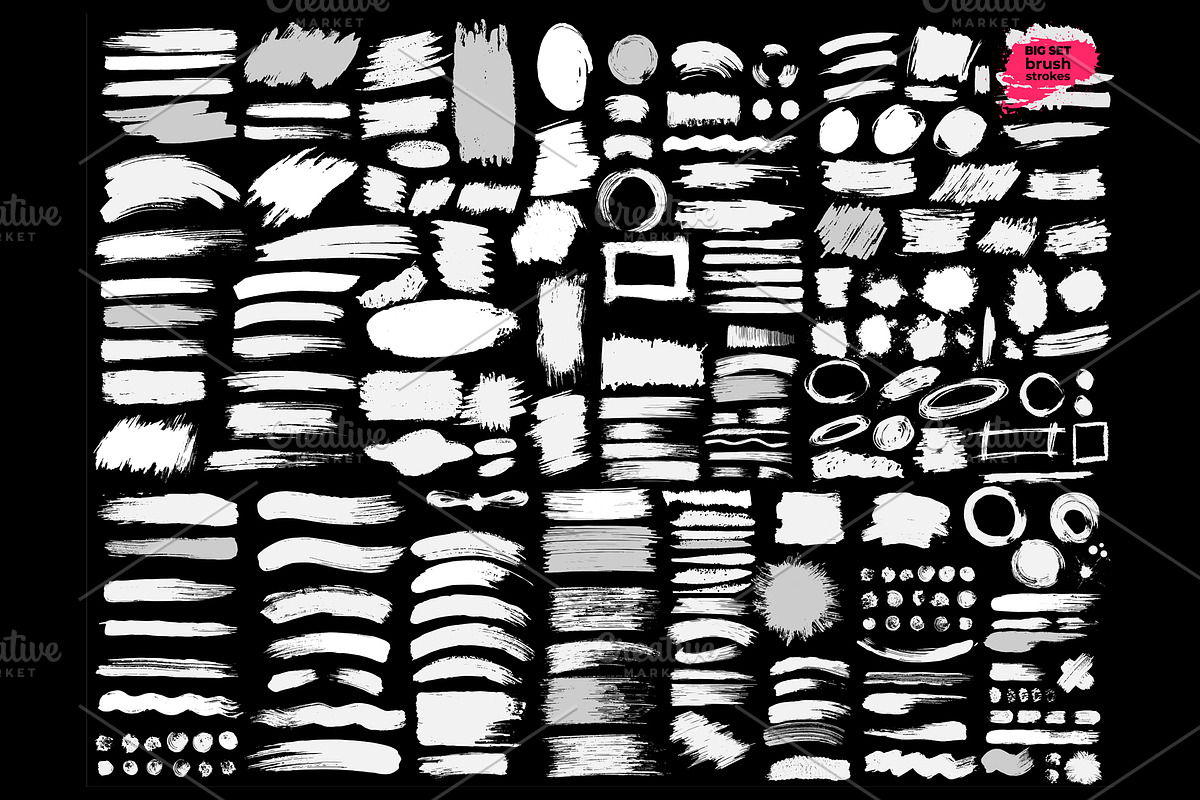 Big collection of brush strokes., a Brush Add-On by Vector photo shop (Photo 6 of 7)
