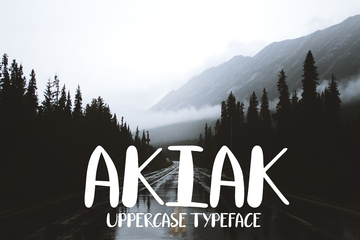Akiak Bold Uppercase Handmade Font