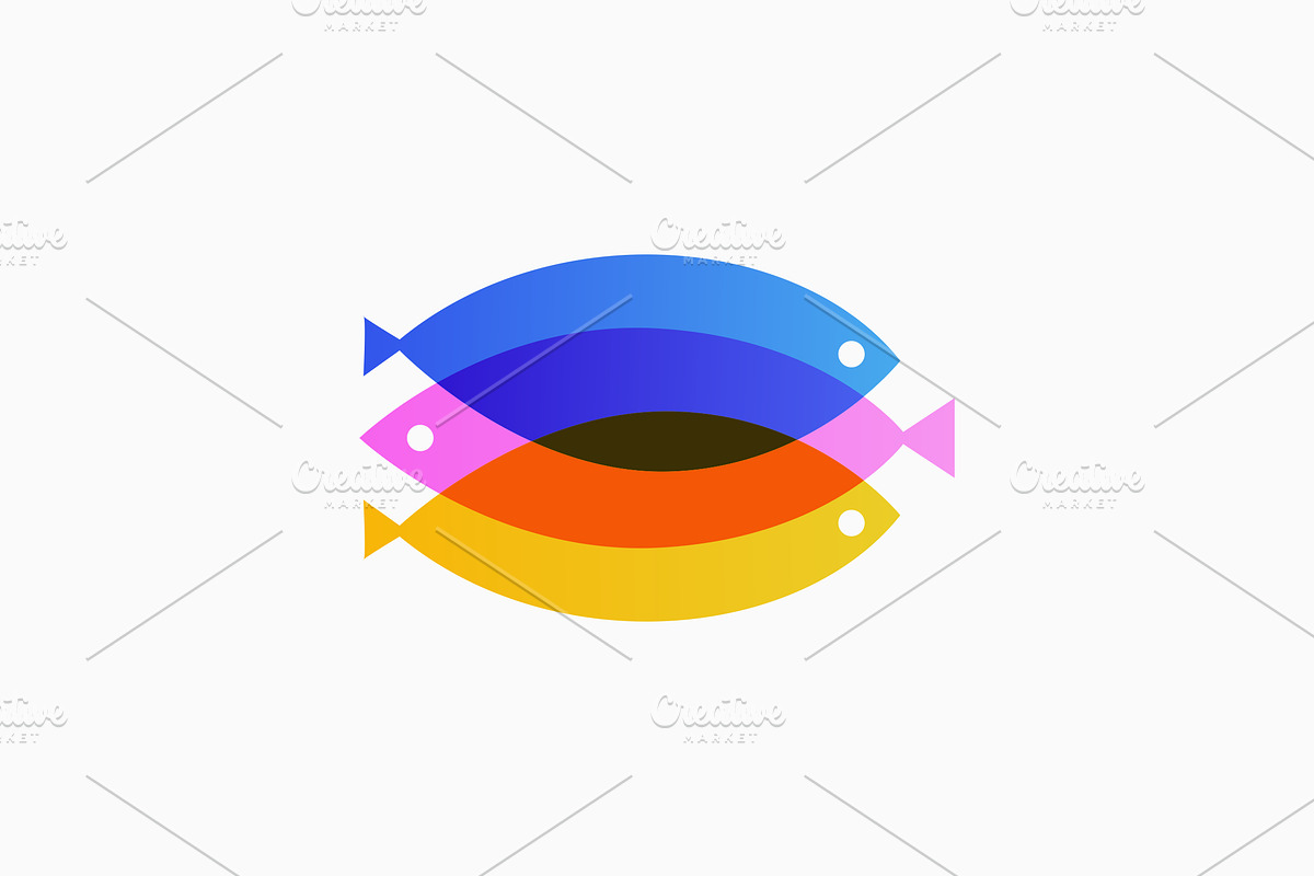 triple Three Fishes fish logo, a Branding & Logo Template by VASTARD STUDIO
