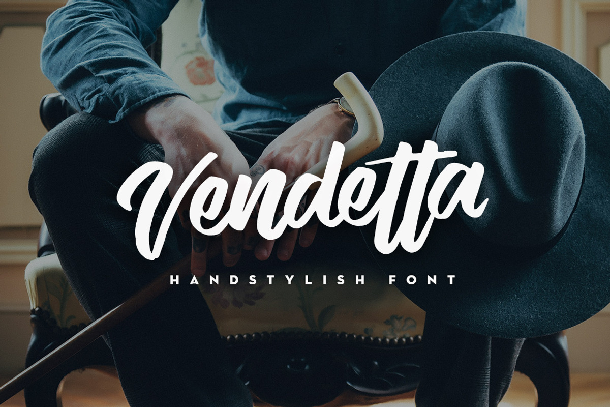 Vendetta Handstylish Font, a Script Font by Alif Devan R. (Photo 11 of 15)