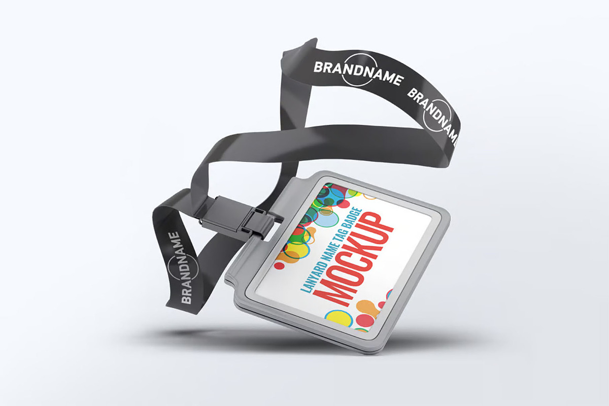 Lanyard Name Tag Badge Mock-Up, an Advertising Mockup by DesignRushMarket (Photo 3 of 10)