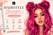 Hairstyle Stamp Brushes Procreate, a Brush Add-On by sundrameda (Thumbnail 1 of 8)