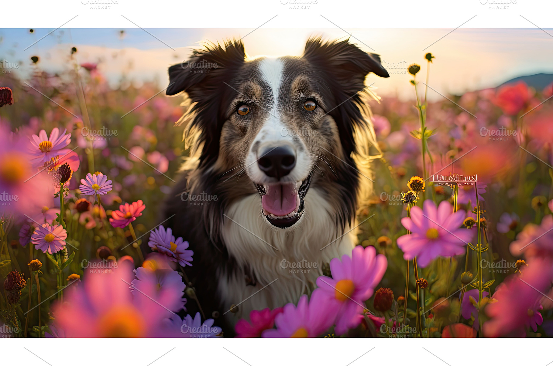 cute dog flower ai generated, a Nature Photo by pikepicture