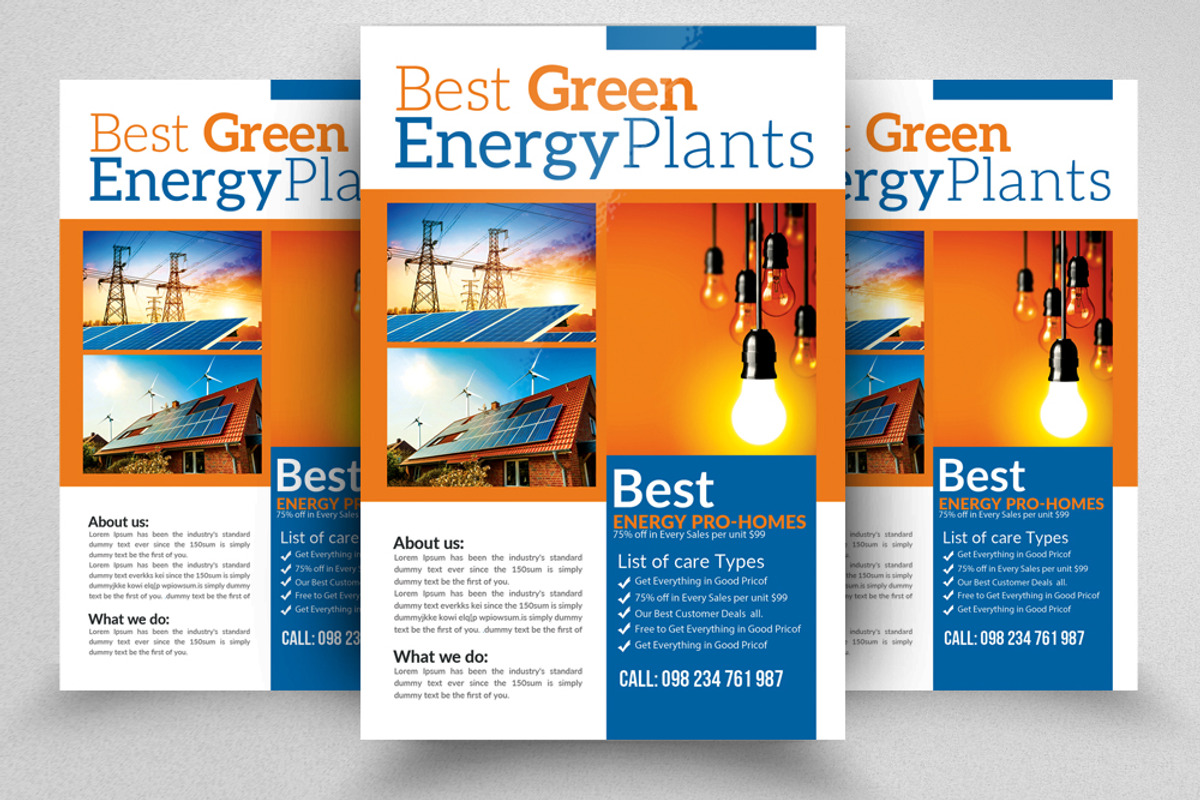 Renewable Energy - Go Green, a Flyer Template by Psd Templates (Photo 1 of 3)
