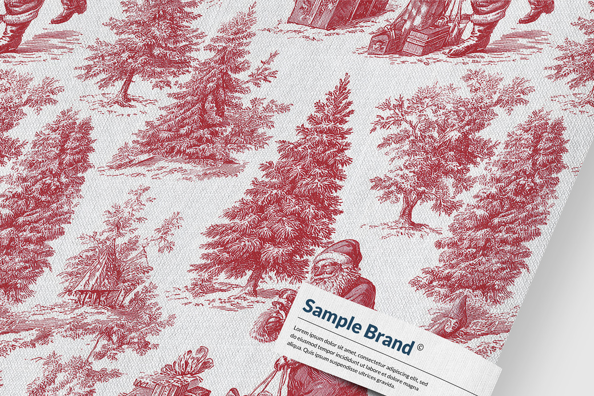 RED CHRISTMAS TOILE Seamless Pattern, a Pattern Graphic by AYAKA Studio Co. (Photo 6 of 6)