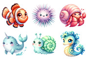 Cute Soft Ocean Animals PNG, an Illustration by SinaCreation (Thumbnail 4 of 5)
